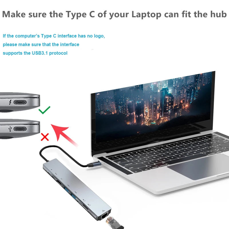 USB C HUB Multiport Adapter/ Docking Station - All Seasons Gifting