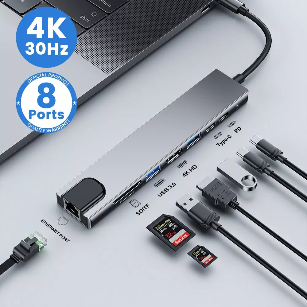 USB C HUB Multiport Adapter/ Docking Station - All Seasons Gifting